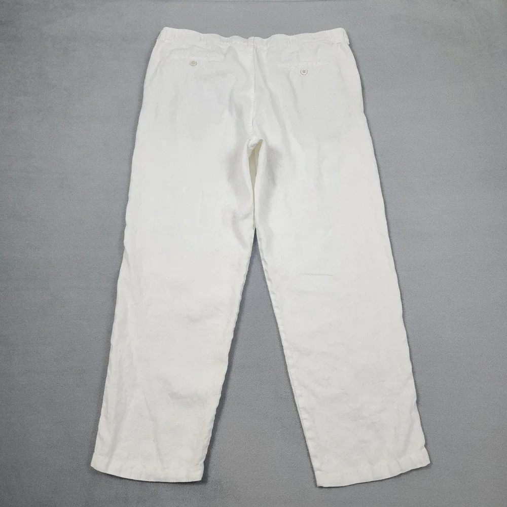 Tommy Bahama Pants Mens XL White Linen On The Beach Relax Drawstring Resort